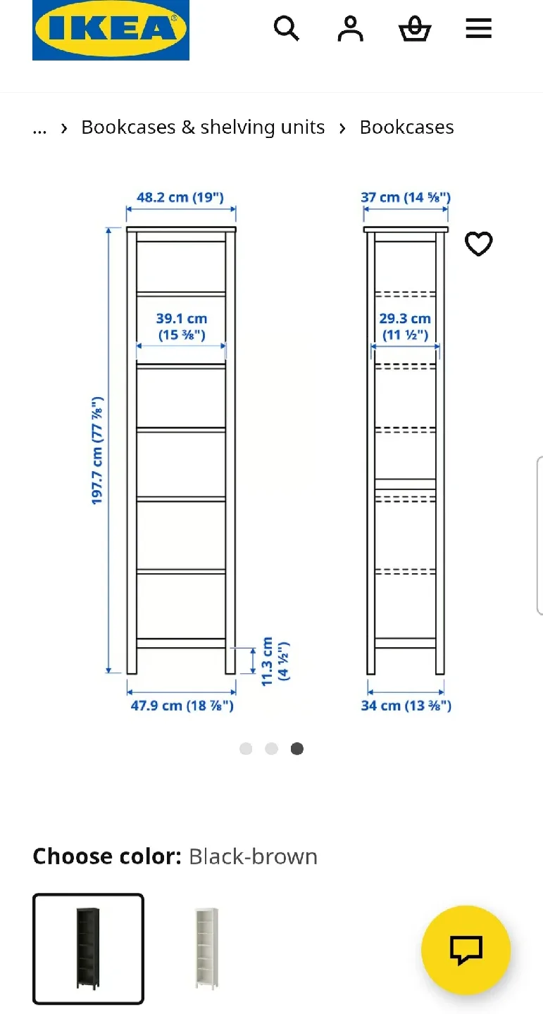 IKEA Hemnes Black-Brown Bookcase image indicator(3)
