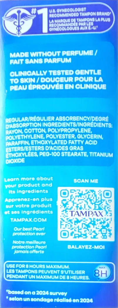 Tampax Pearl Regular Tampons, 18 Count image indicator(2)