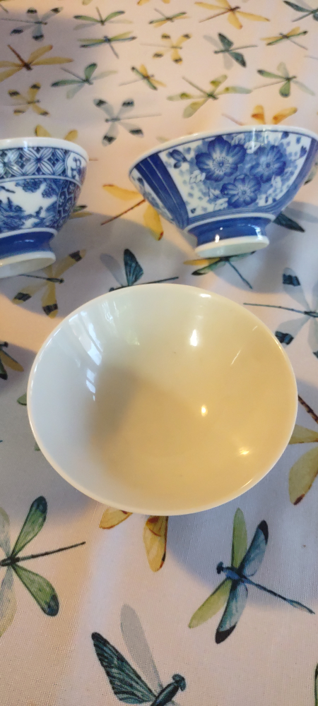 Set of 4 Blue & White Rice Bowls - photo 3