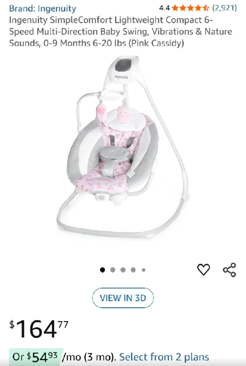 Ingenuity SimpleComfort Compact 6-Speed Baby Swing image indicator(3)