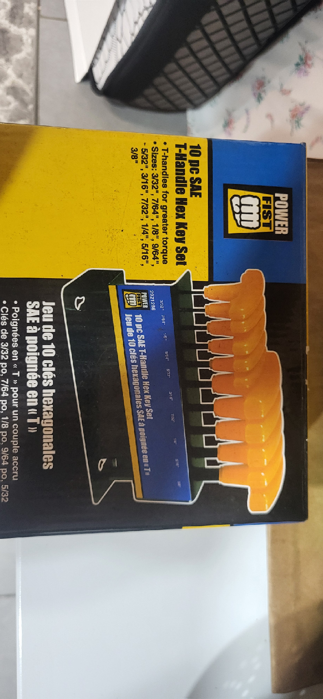 Power Fist 10 pc SAE T-Handle Hex Key Set - photo 2