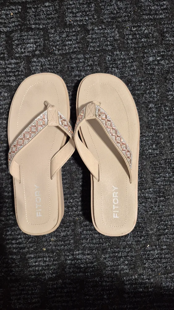 Fitory Beige Flip Flops image indicator(4)