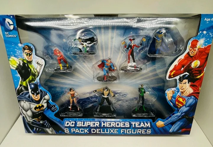 Rare New DC Super Heroes Team 8 Pack Deluxe Figures