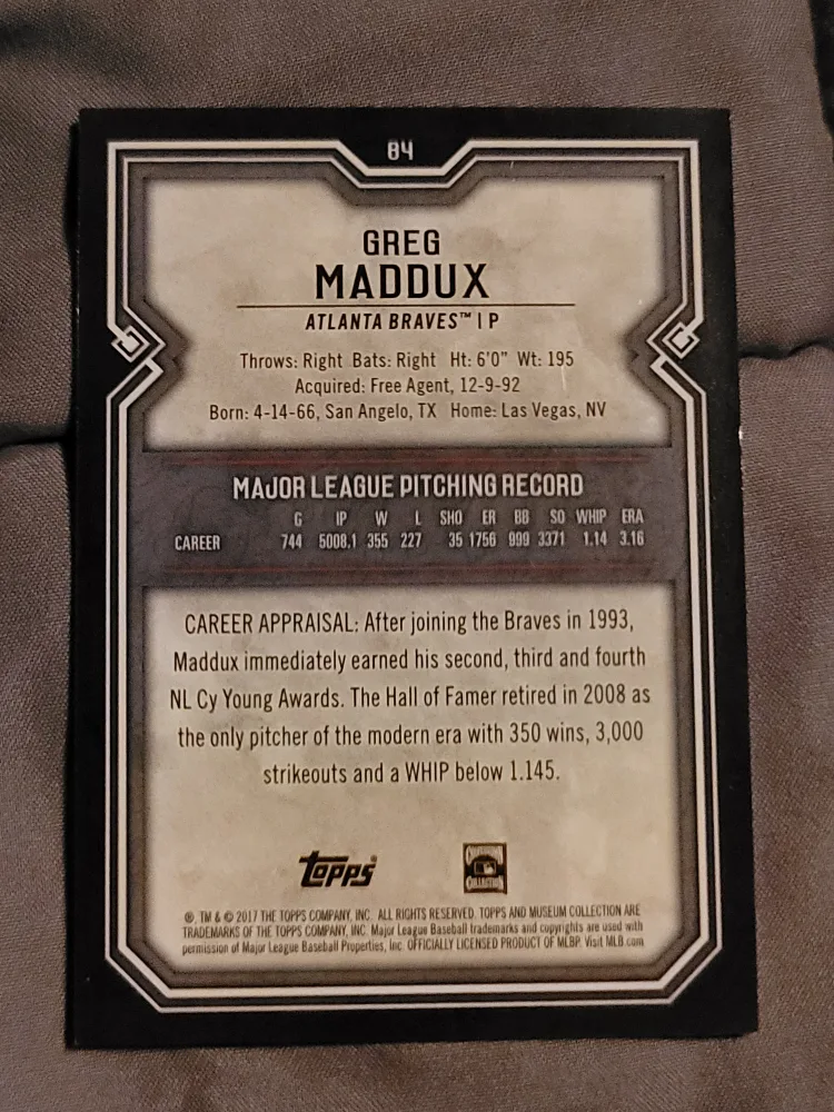 Greg Maddux Baseball Card image indicator(2)