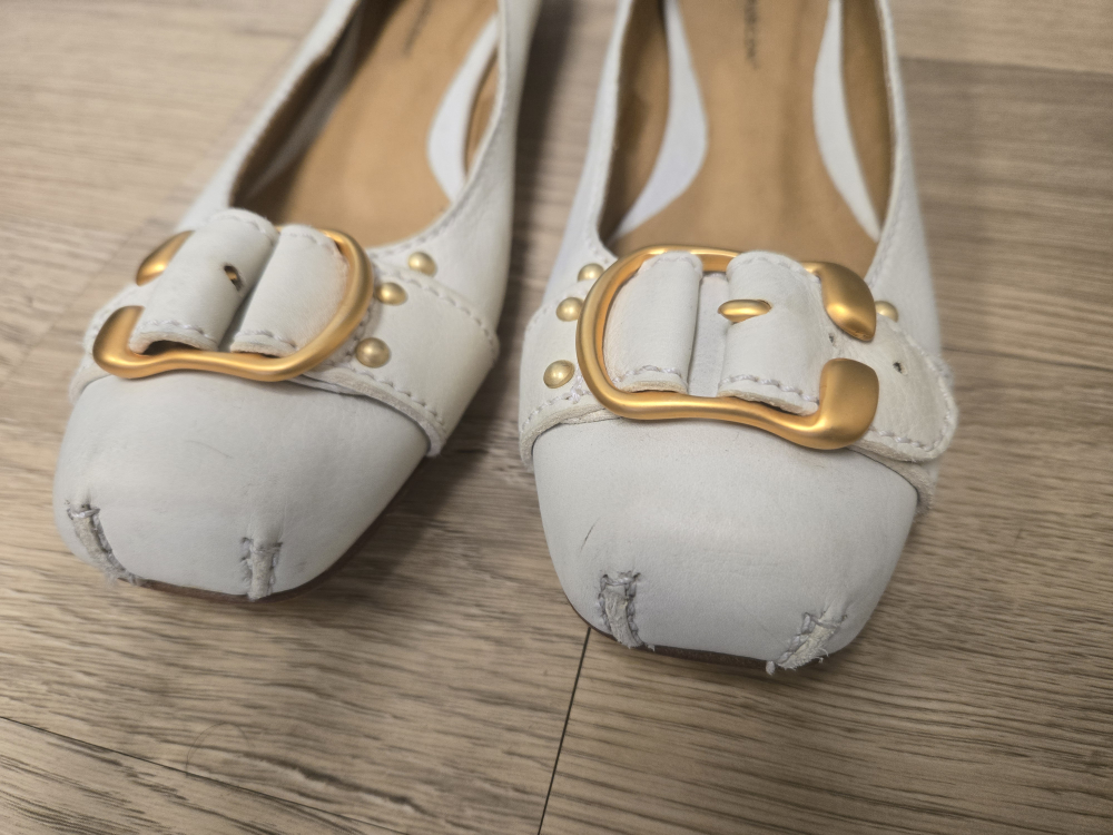 Fabio Rusconi White Leather Ballet Flats - photo 3