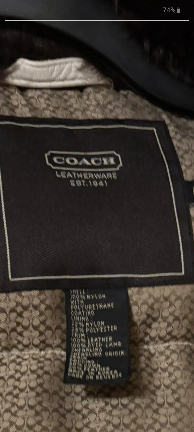 Coach White Puffer Jacket with Fur Collar image indicator(3)