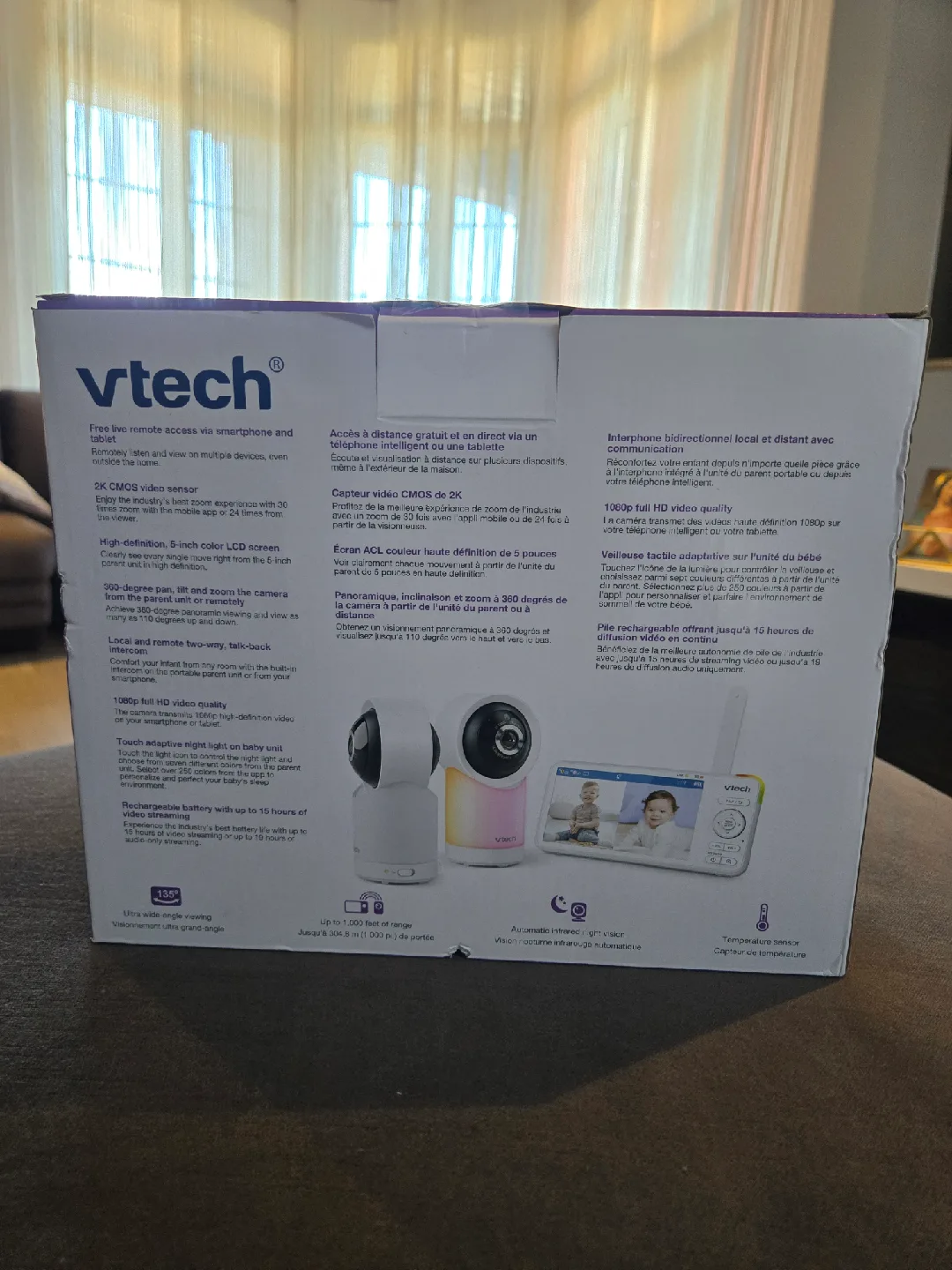 VTech RM5766-2HD Pan & Tilt 2 Camera Smart Monitor image indicator(2)