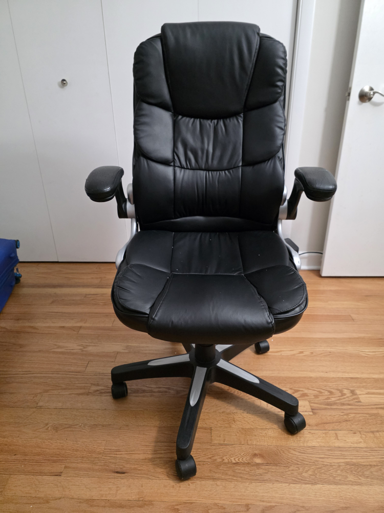 Electric Standing Desk & Black Office Chair - photo 2