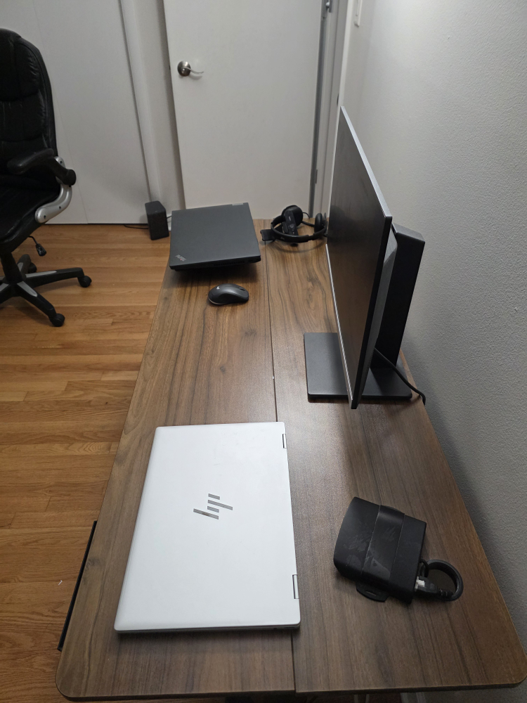 Electric Standing Desk & Black Office Chair - photo 3