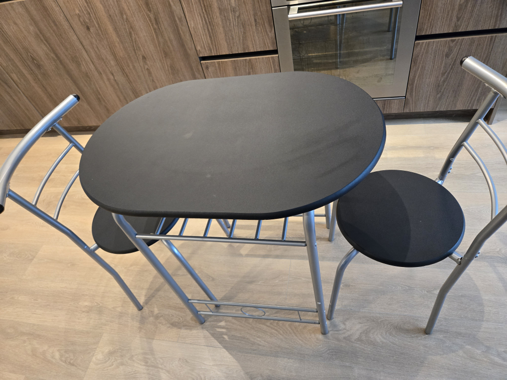 Small Black Dining Table with Two Chairs - photo 3