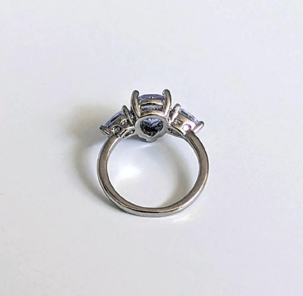 ✨Elegant Silver Teardrop CZ Engagement Ring image indicator(2)