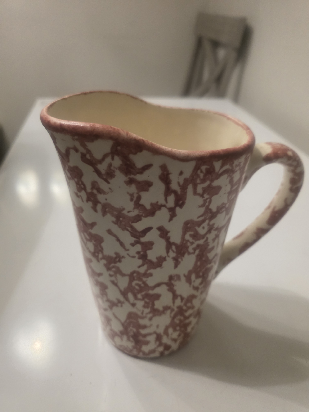 Vintage Cream and Red Pitcher - photo 2