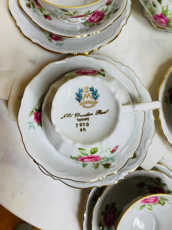 Mitterteich Bavaria Old Dresden Rose Tea Set image indicator(3)
