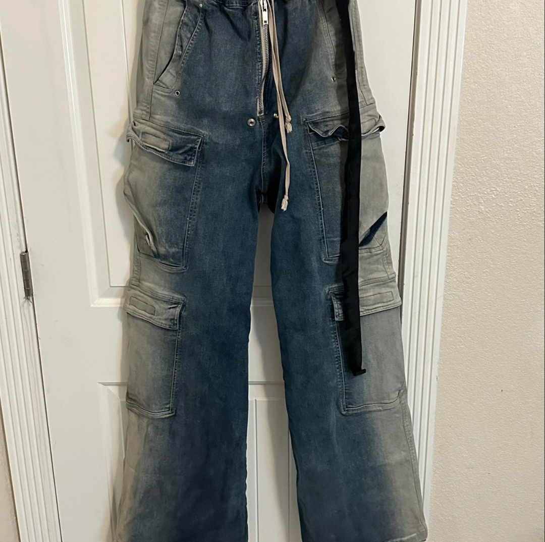 Rick Owens Mineral Pearl Degrade Cargo Pants (M) - photo 2