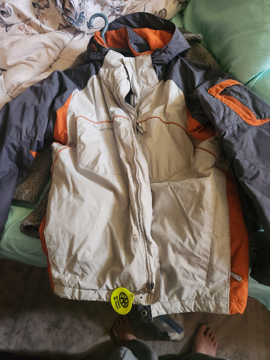 Columbia 3-in-1 Jacket, Orange/Grey
