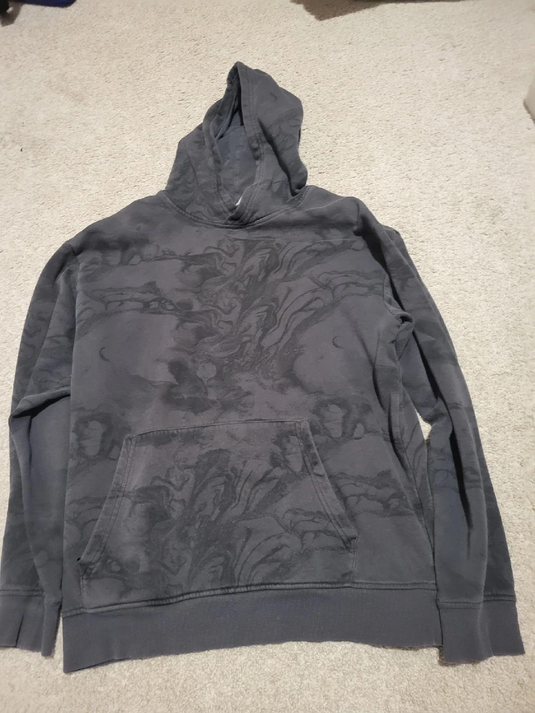 H&M Grey Hoodie with Marble Pattern