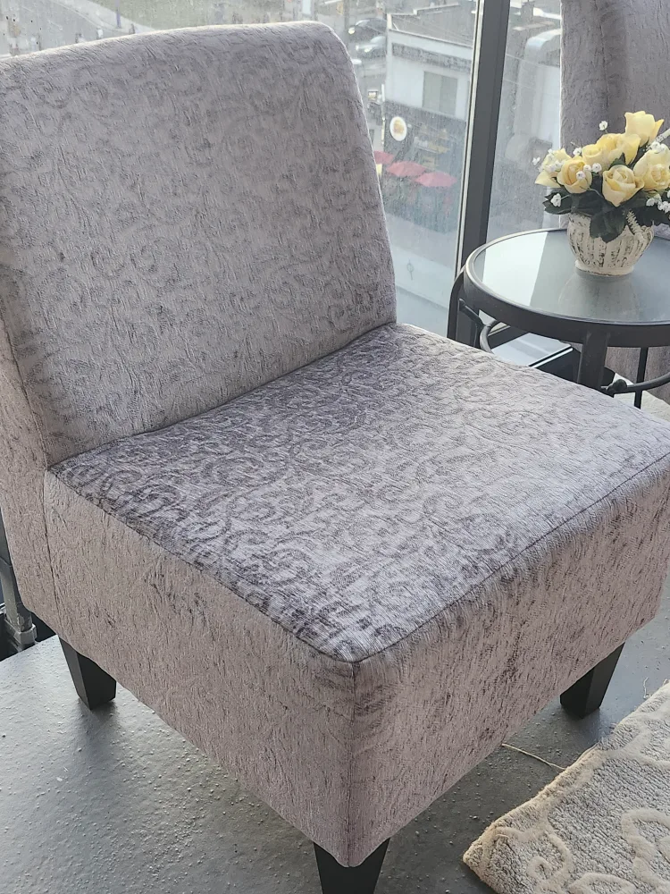 A Pair of Grey Accent Chairs  - Like New Each image indicator(9)