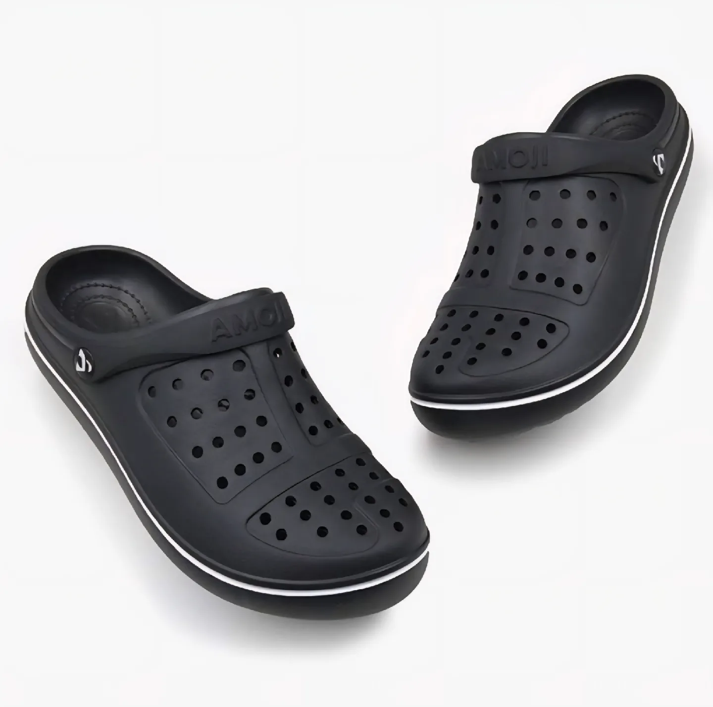 AMOJI Unisex Garden Clogs Shoes Sandals - Black Size:8 thumbnail