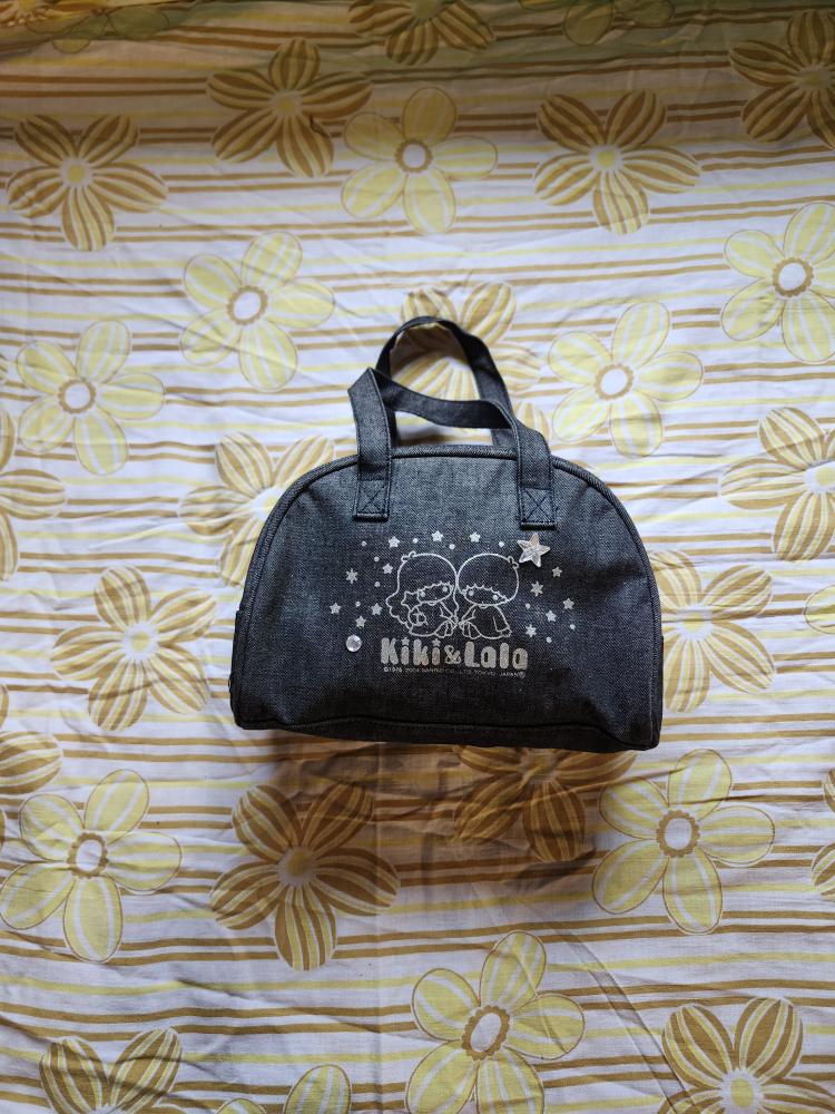 Little Twin Stars denim bowling style bag