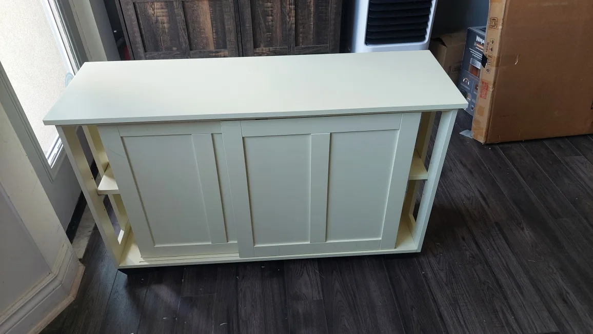 Off-White Cabinet with Sliding Doors image indicator(2)