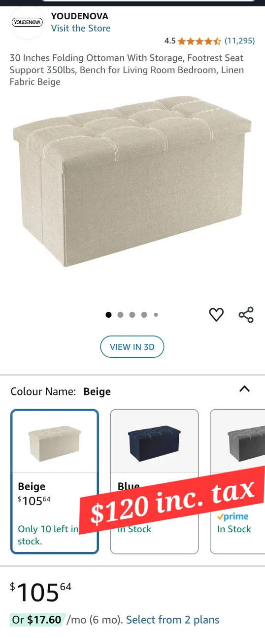 Ottoman Storage Organizer Beige *new image indicator(7)