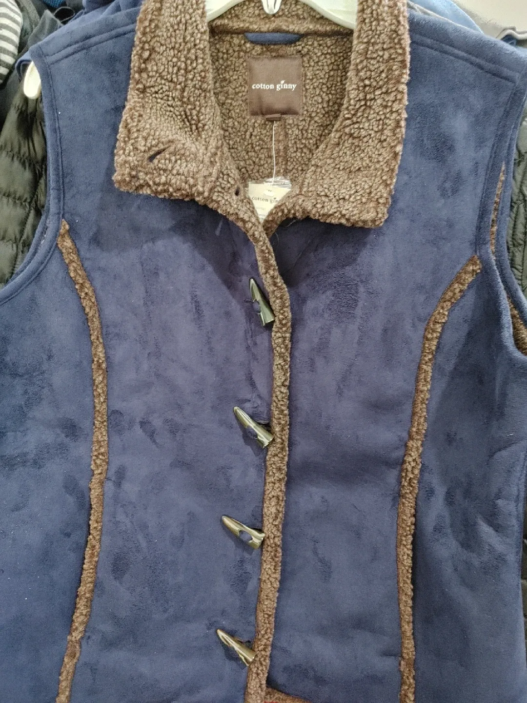 🎃BRAND NEW COTTON GINNY FAUX SUEDE VEST SIZE XL image indicator(5)