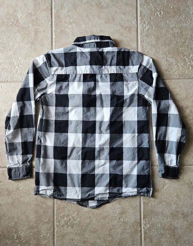 Carter's Black & White Plaid Button-Down Shirt - Size 14/14A image indicator(3)