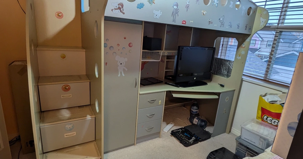 Kids Loft Bed with Desk & Storage JYSK Karrot - Main Image
