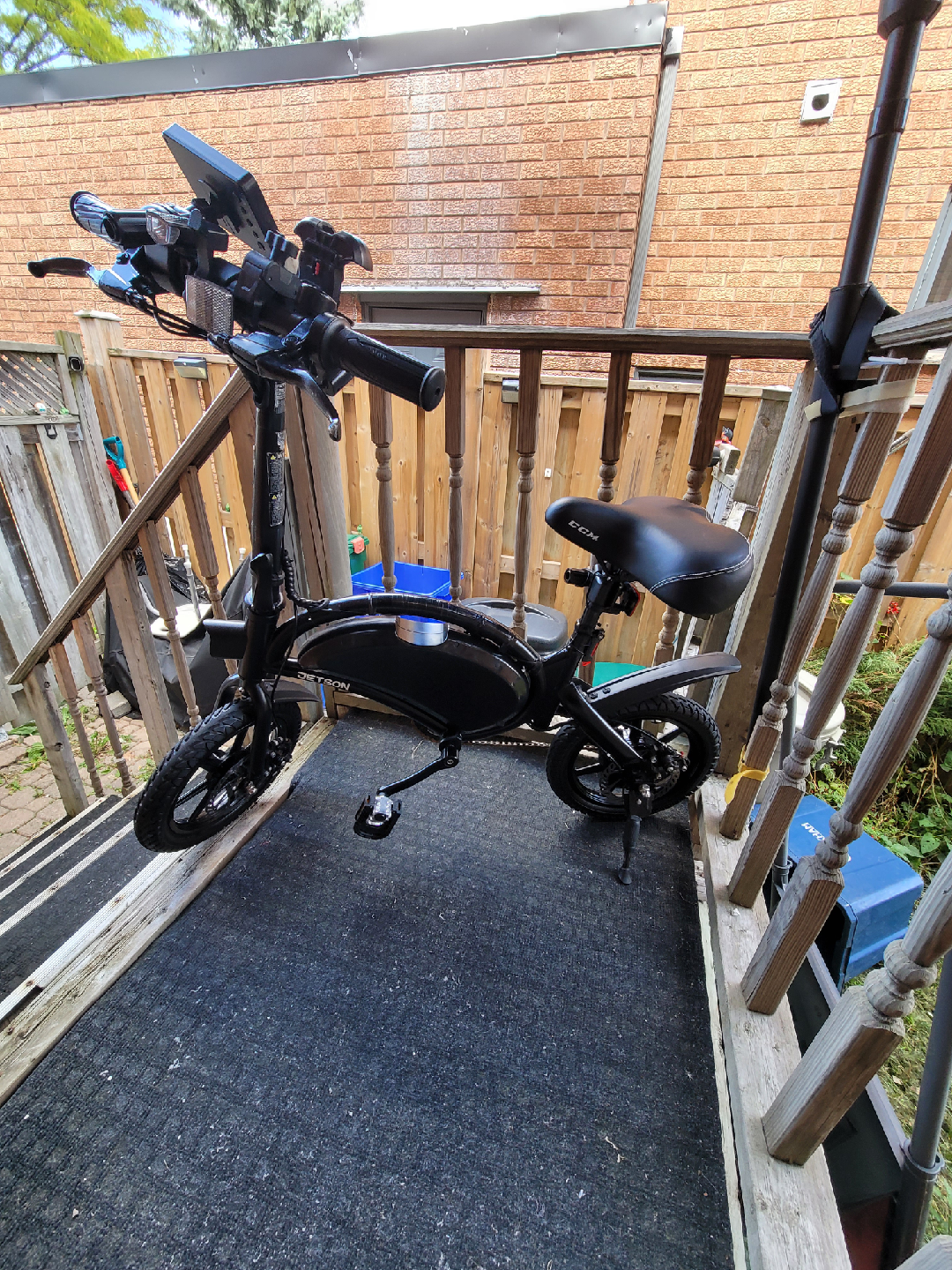 Black Electric Folding Bike