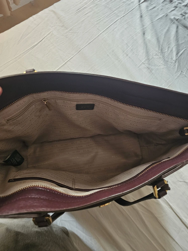 Ralph Lauren Purple Leather Tote Bag - photo 3