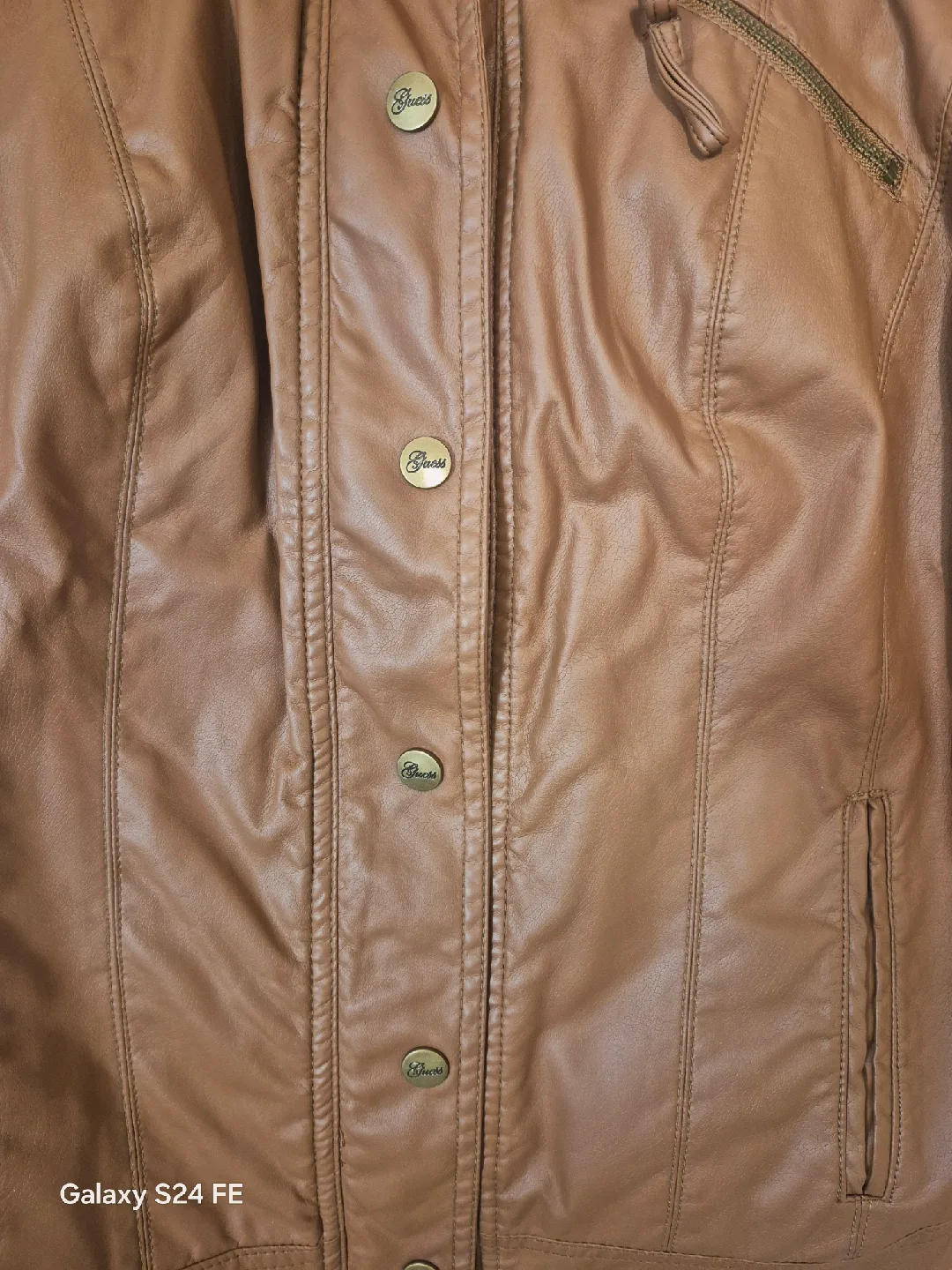 Guess fake leather  jacket  with  removable  fur image indicator(3)