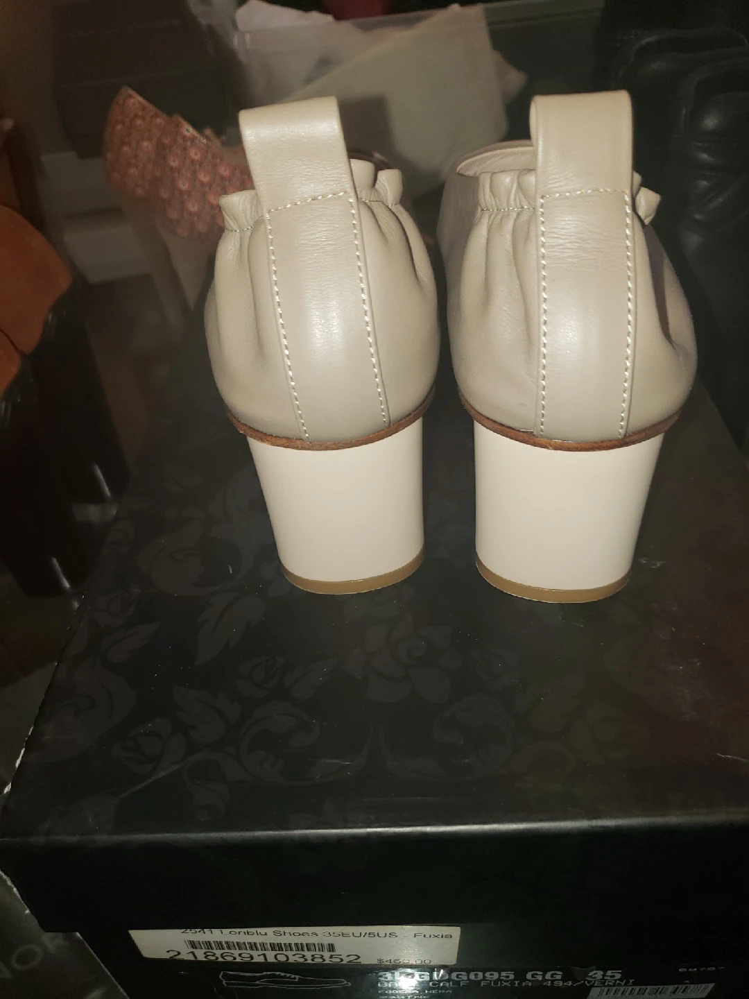 Gray matters Leather Block Heel Shoes - Size 37 - photo 3