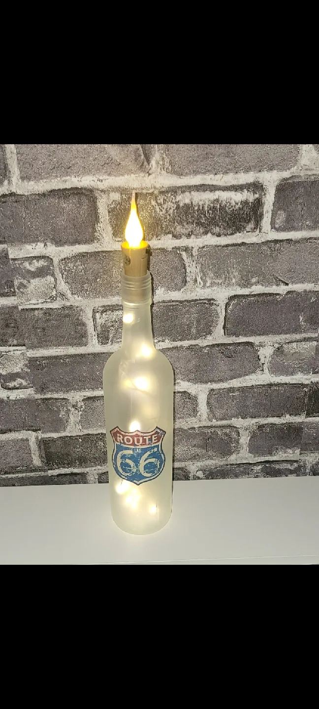 Route 66 Lighted Wine Bottle thumbnail