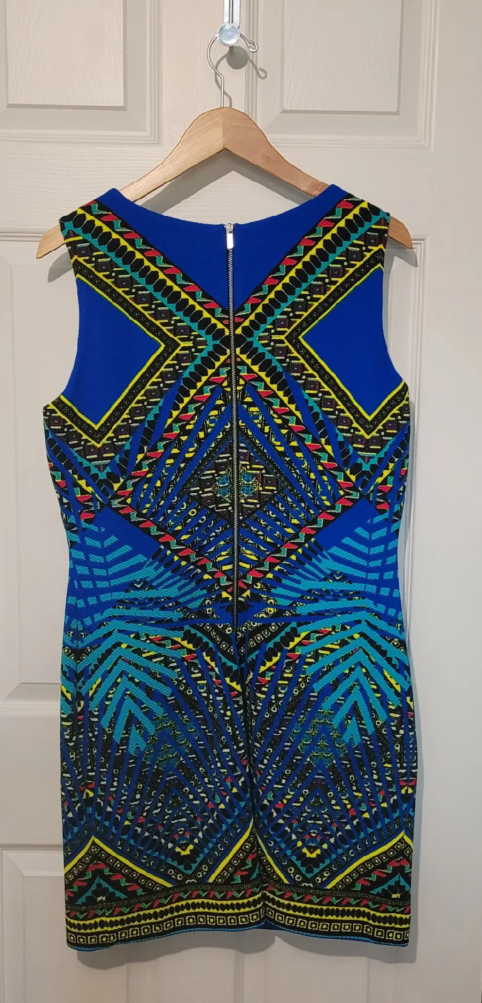 Peter Nygard Petite Blue Patterned Dress image indicator(3)