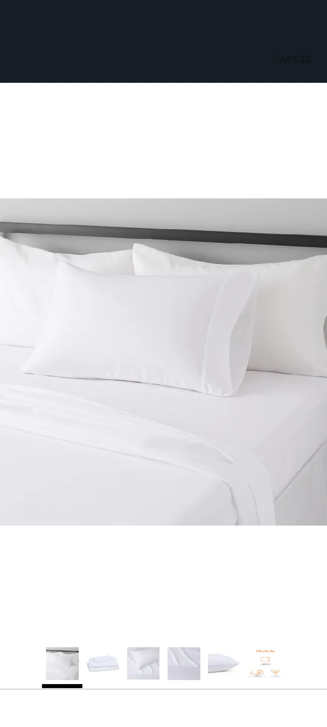 New Amazon Basics Twin Sheet Set - Bright White thumbnail