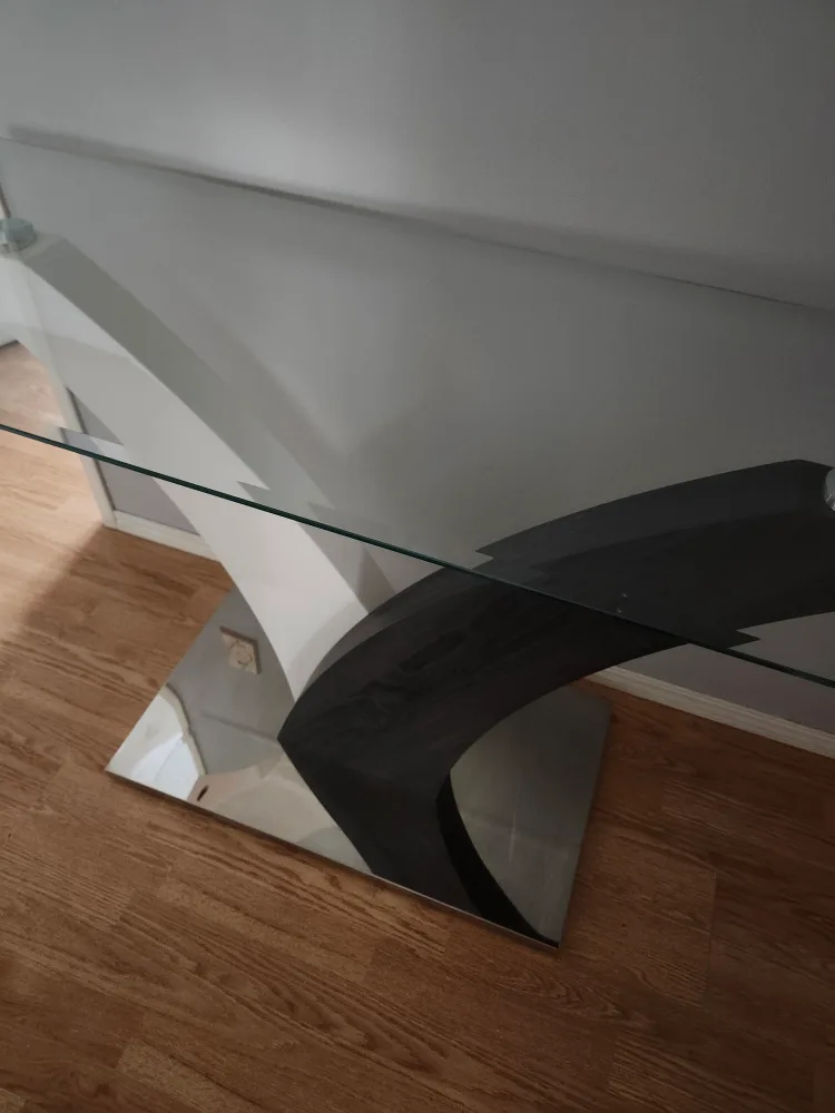 Like New Modern Glass Top Console Table image indicator(5)