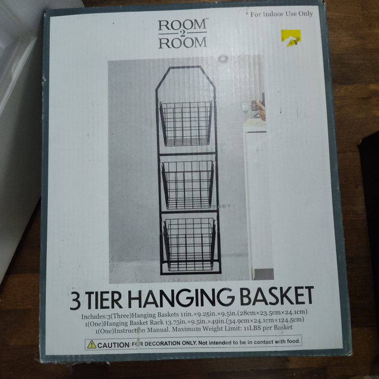 Room2Room 3 Tier Hanging Basket - New in Box!