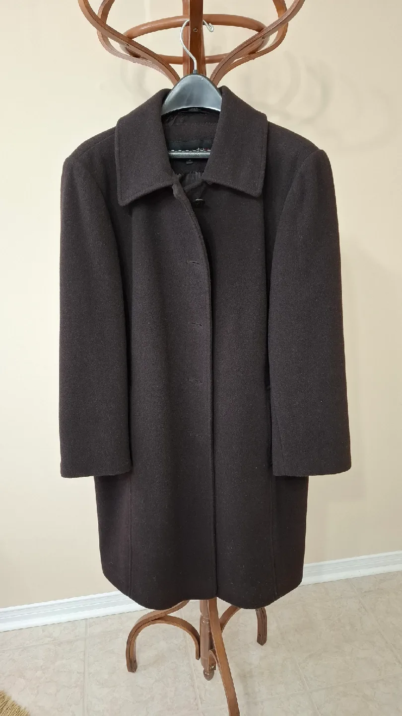 Utex Brown Wool Blend Coat Size 16 thumbnail