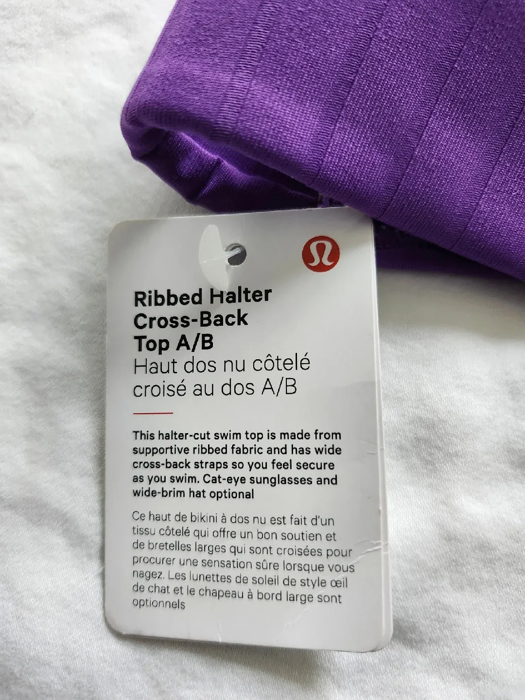 Lululemon Ribbed Halter Cross-Back Top A/B - Purple image indicator(3)