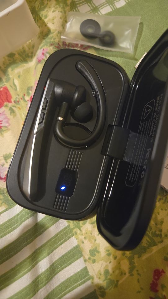Bluetooth Headset with Case & Accessories