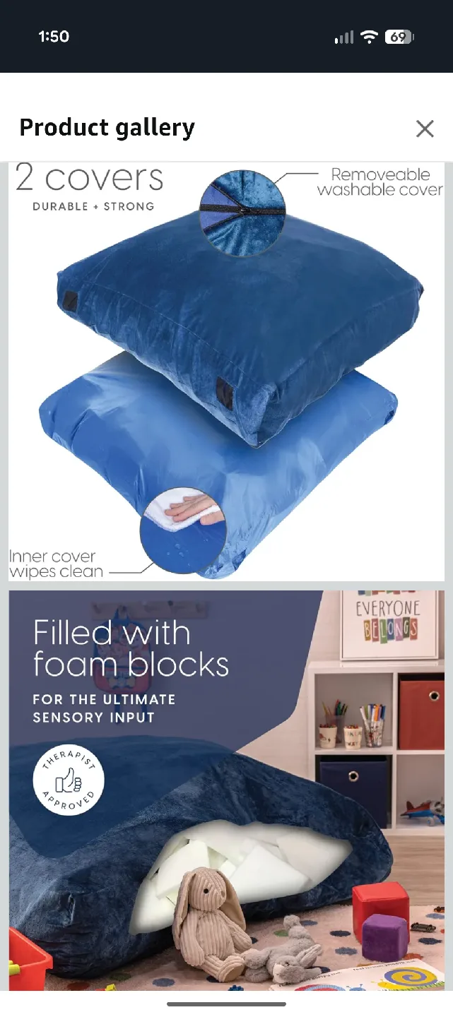 Milliard Crash Pad, Sensory Pad with Foam Blocks - Blue image indicator(3)