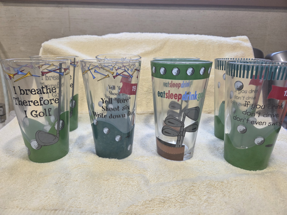 Golf Themed Drinking Glasses