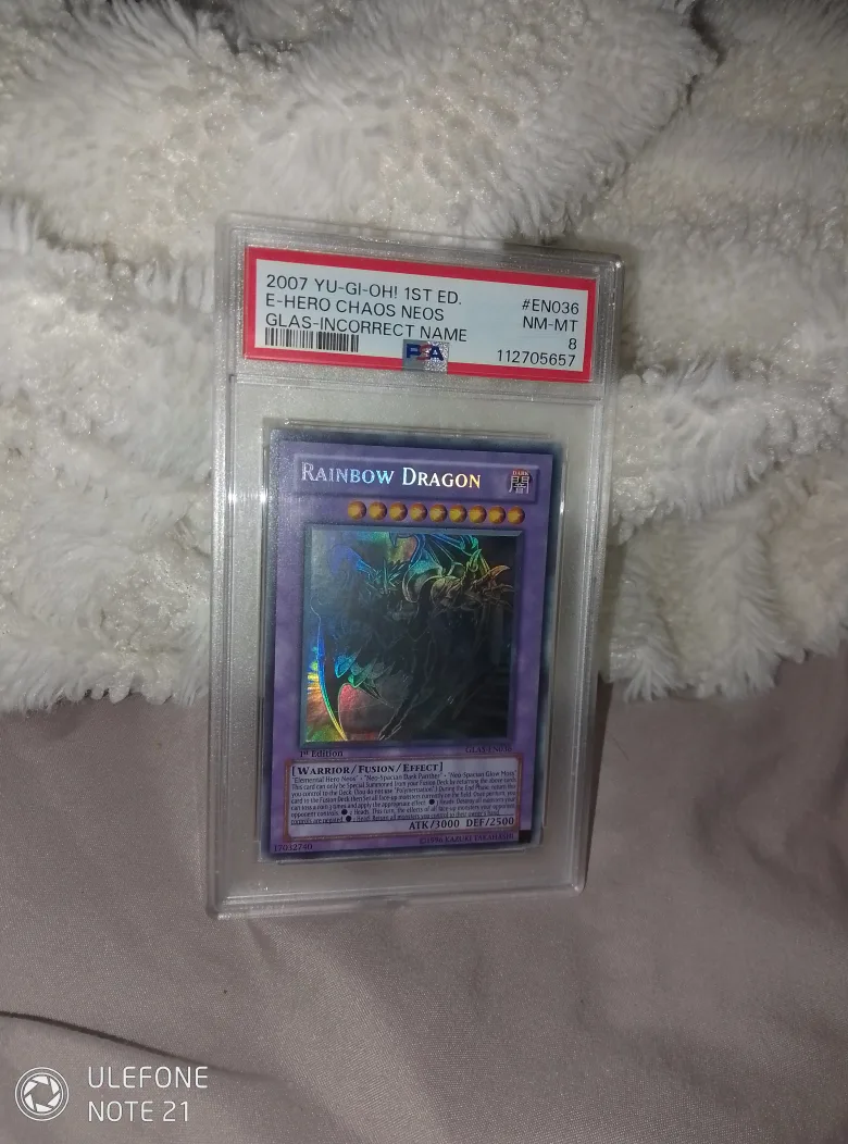 Yu-Gi-Oh! Rainbow Dragon Card (Misprint) - PSA Graded 8 image indicator(3)