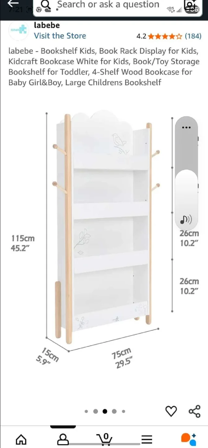 labebe Kids Book Rack Bookshelf - White image indicator(3)