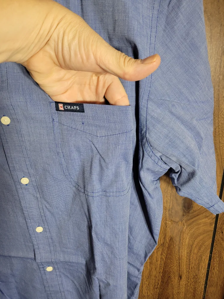 Chaps XL Blue Short Sleeve Shirt image indicator(3)