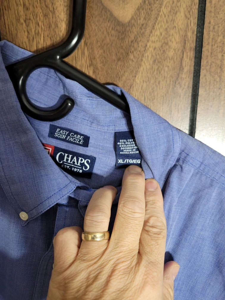 Chaps XL Blue Short Sleeve Shirt image indicator(4)