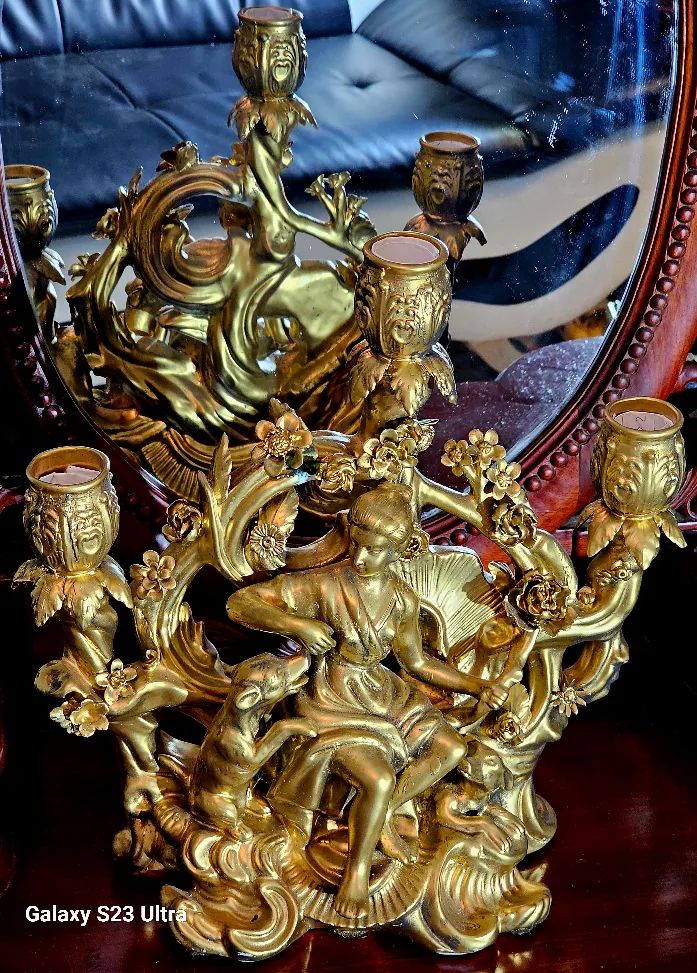 Vintage Gold Candlestick Holder image indicator(3)