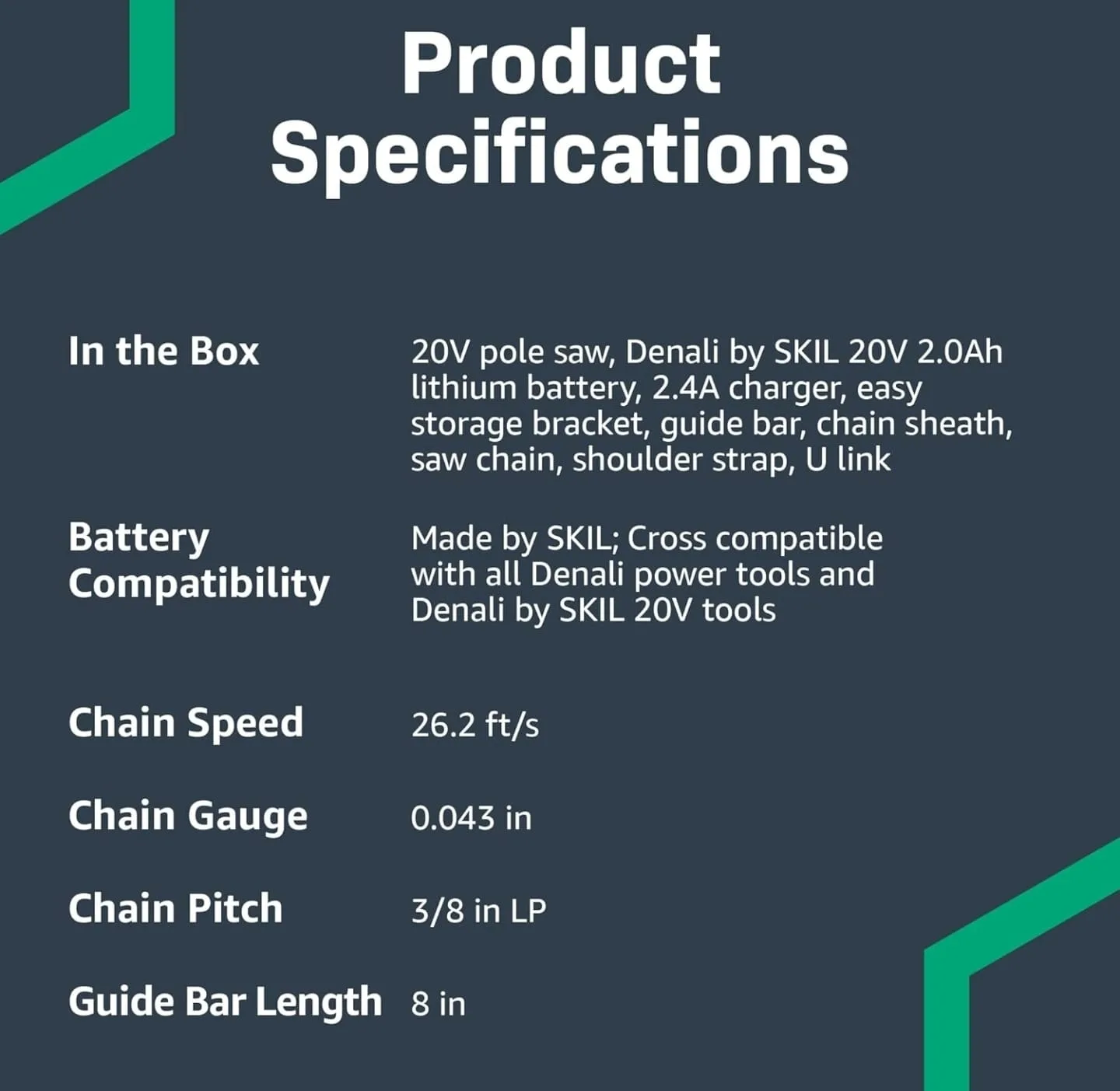 Denali by SKIL 20V Brushed 8-Inch Pole Saw Kit image indicator(5)