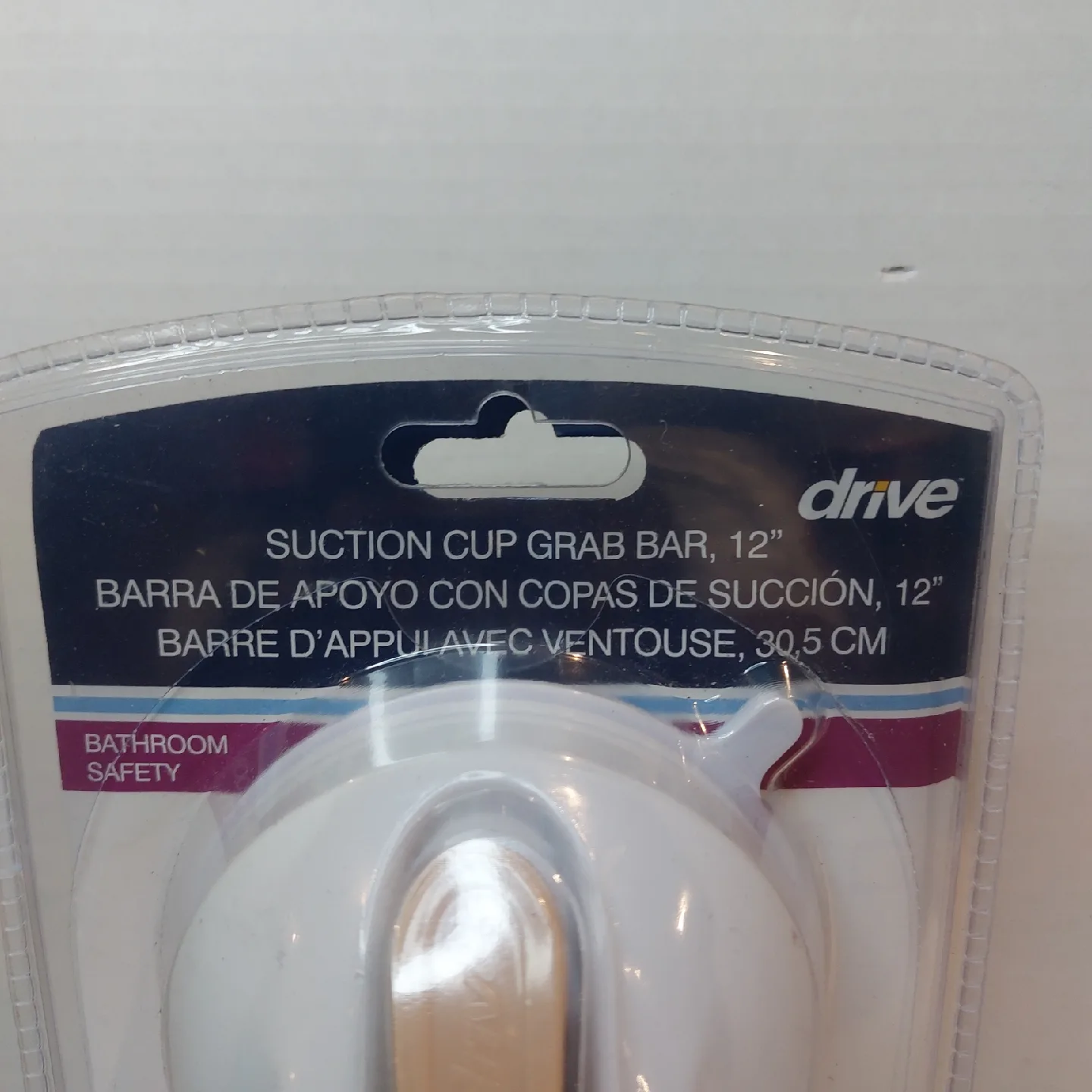 Drive Suction Cup Grab Bar, 12" - New in open Package image indicator(3)