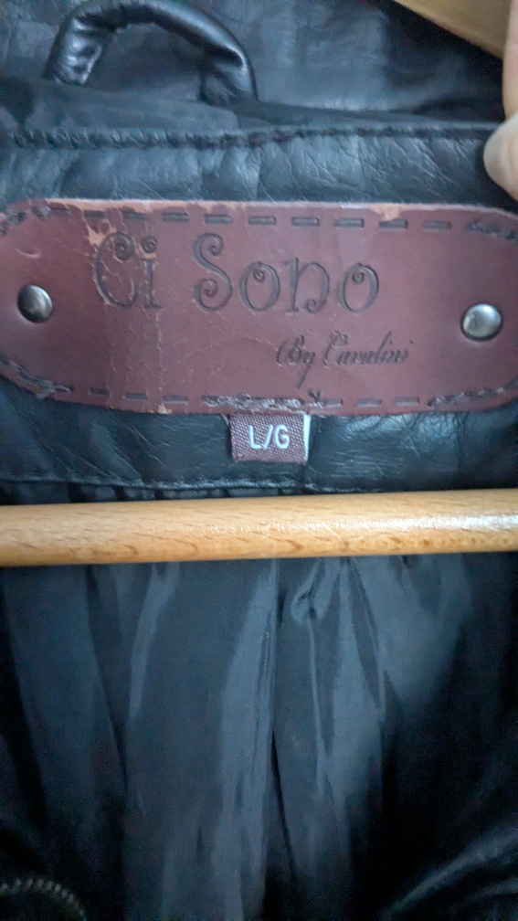 Ci Sono by Carolini Black Leather Jacket - L/G - photo 2